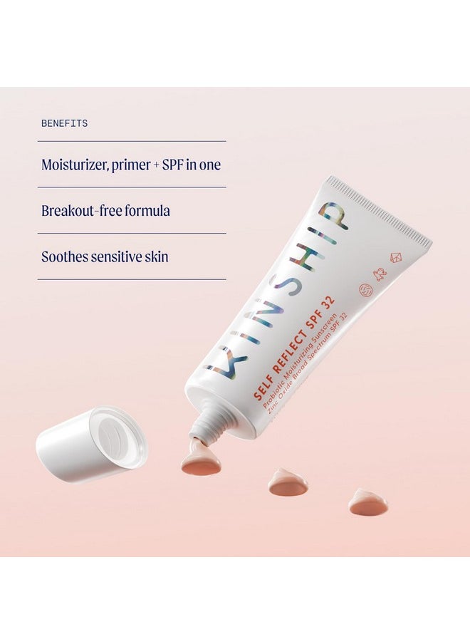 Kinship Self Reflect Probiotic Moisturizing Sunscreen Spf 32 - For Face & Body - Lightweight 100% Mineral Spf For Sensitive Skin - Sheer Zinc Oxide Sunblock - Clean & Reef Safe - Vegan (3.5Oz)  - Image 2