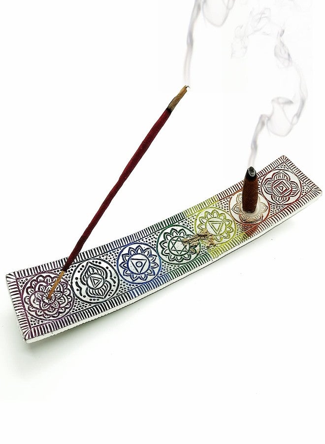 Calmveda Chakra Incense Holder for Sticks - Handmade Dual Inscents- Holders | Perfect as Spiritual or Meditation Insense Holder (10 inch) - Image 1