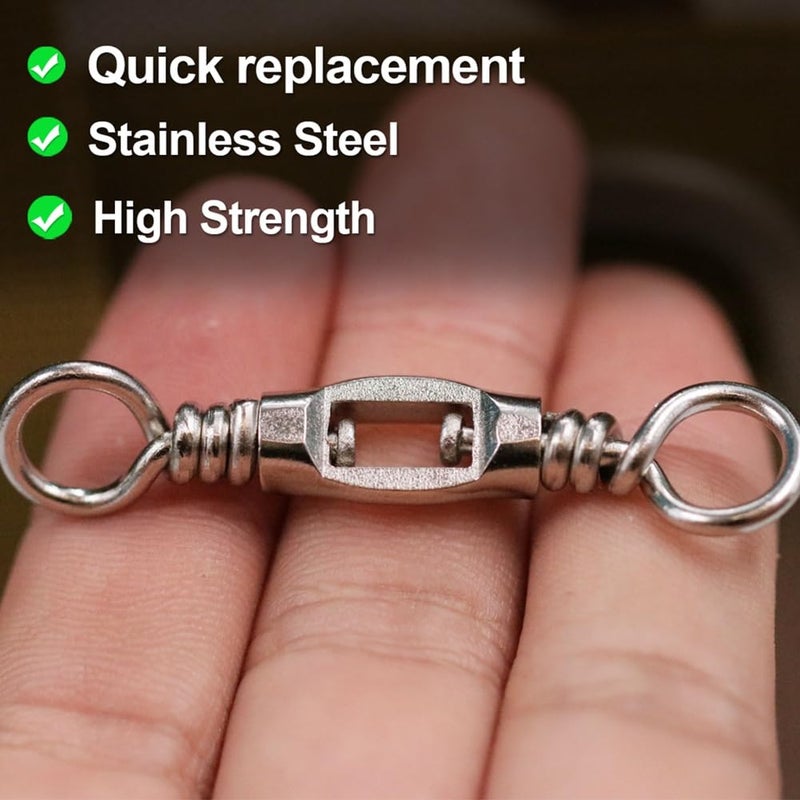 Heavy Duty Stainless Steel Saltwater Fishing Swivels Terminal Connector Tackle Size 4 15Pcs - Image 4