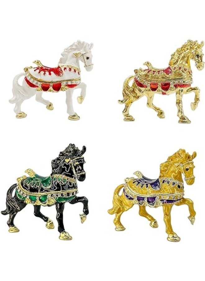 Lukadah - Horse Trinket Box,Figurine Jewelry,Gold Plated Crystal Enameled Home Decor,Table Decor,Sourvenir Festival Gift,Hand Painted Enameled Classic Ornaments Metal Craft(Yellow) - Image 1
