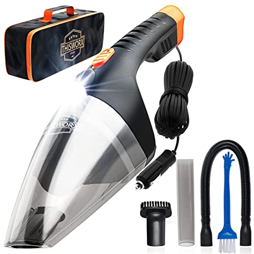 Power Practical ThisWorx Car Vacuum Cleaner 2.0 - Portable Handheld Mini Vacuum Cleaner W/ 16ft Cord, Bag, & Attachments - Small Vacuum for Car, RV, Boats, Travel - Image 1
