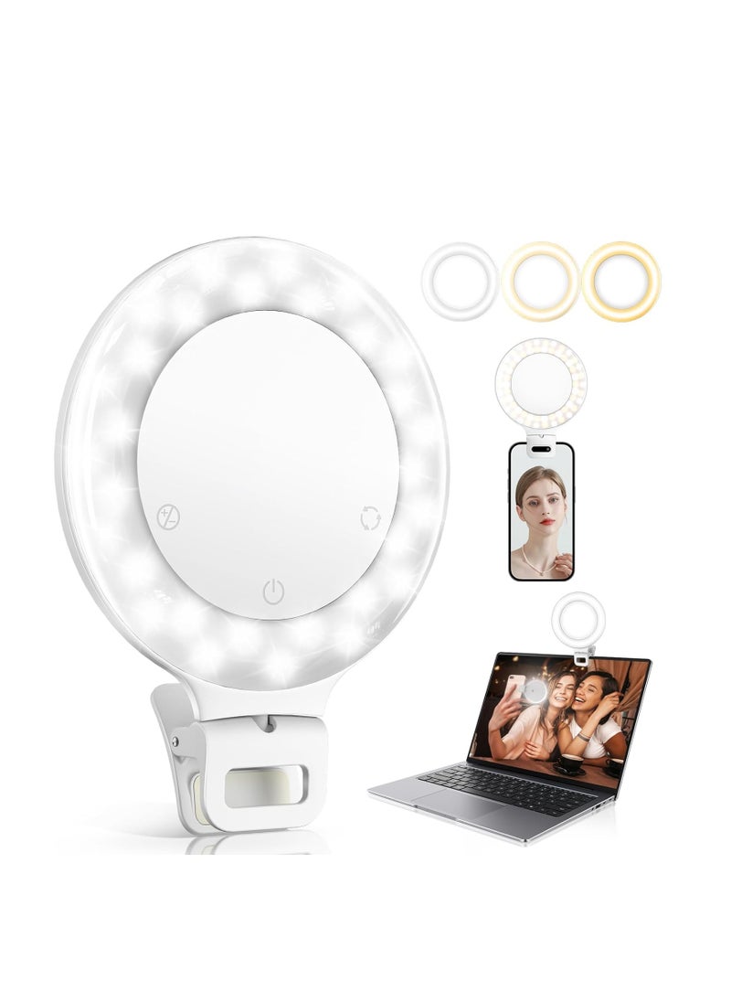 Generic Rechargeable Ring Light with 3 Brightness Modes, 60 LED Beads, Adjustable Clip, Large Battery, Perfect for Zoom Meetings, Makeup, Photography, Mobile, iPad, Laptop, Vlogging  - Image 1