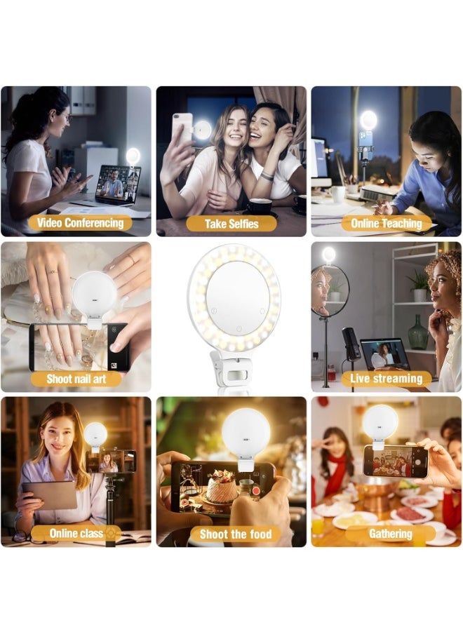 Generic Rechargeable Ring Light with 3 Brightness Modes, 60 LED Beads, Adjustable Clip, Large Battery, Perfect for Zoom Meetings, Makeup, Photography, Mobile, iPad, Laptop, Vlogging  - Image 4