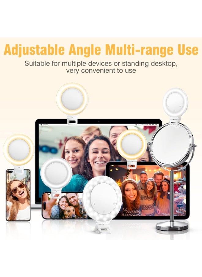 Generic Rechargeable Ring Light with 3 Brightness Modes, 60 LED Beads, Adjustable Clip, Large Battery, Perfect for Zoom Meetings, Makeup, Photography, Mobile, iPad, Laptop, Vlogging  - Image 3