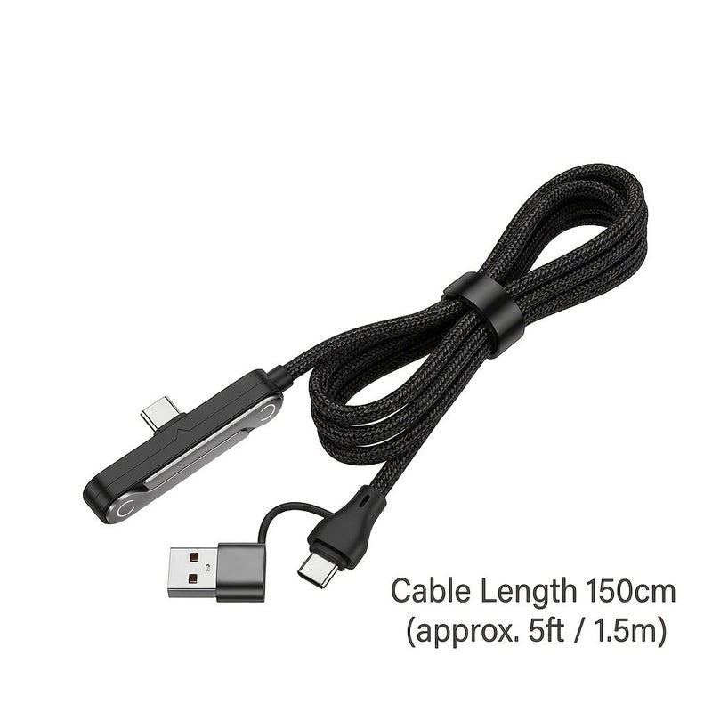 Orange 59.06 Inch 2 In 1 Type C Cable With Rotatable Phone Stand L Shape - Image 2