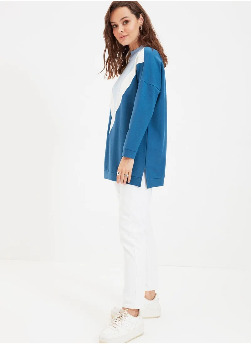 trendyol Knitted Colorblock Sweatshirt