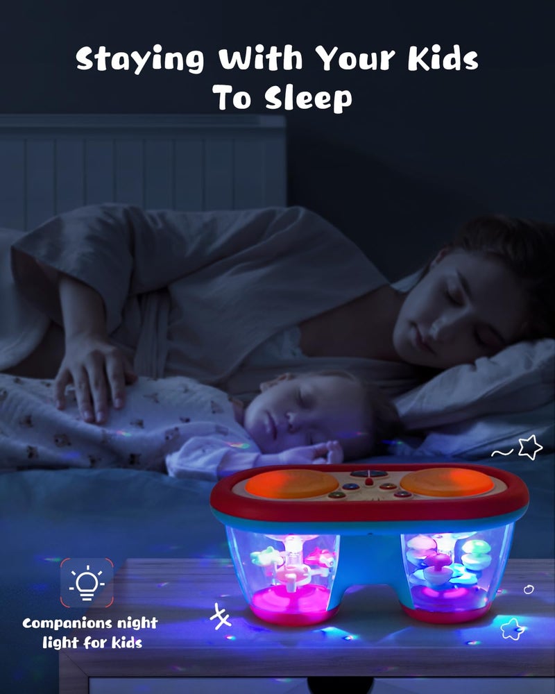 Jhoprcin Baby Toys for 6 to 12 Months, Drum Musical Instruments Rotating Light Up Toy for 12-18 Months Kids, Tummy Time Toys for Baby 0-3-6-9 Month, Walker for Baby Boy Girl Toys 1 Year Old (Blue) - Image 5