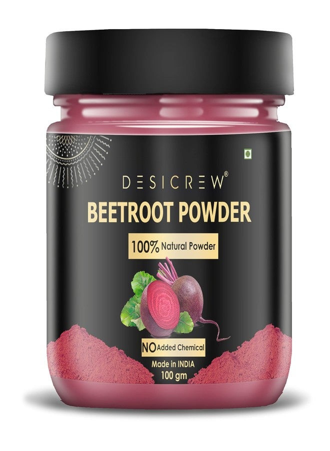 DESICREW Natural & Pure Beetroot Powder For Healty Pinkish Skin & Rosy Cheeks, Glowing & Shiny Skin Face Pack 100 Gm - Image 1