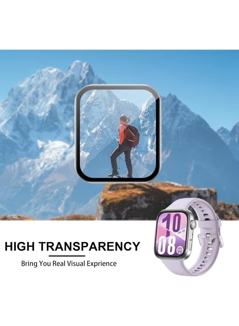 4Pcs Huawei Watch Fit 4 Screen Protector HD Clear Scratch-Resistant Anti-Bubble Wear-Resistant, 3D Full Screen Coverage Case Curved Edge Screen Protector Black - Image 2