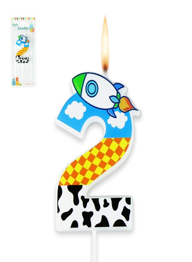 CHENRINDECO Cartoon Theme Birthday Candle (Number 2) - Image 1