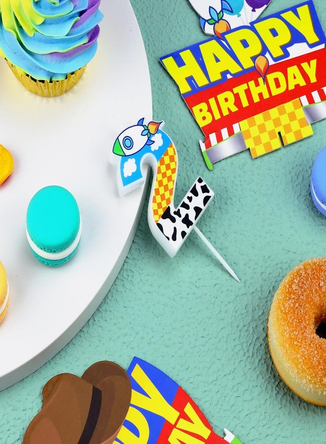 CHENRINDECO Cartoon Theme Birthday Candle (Number 2) - Image 3