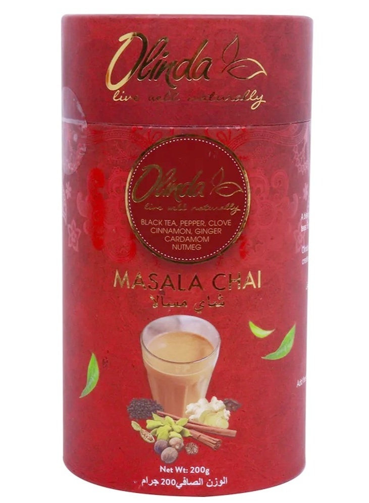 Olinda Masala Chai Black Tea Pepper Clove Cinnamon Ginger Cardamom Nutmeg 200 G - Image 1