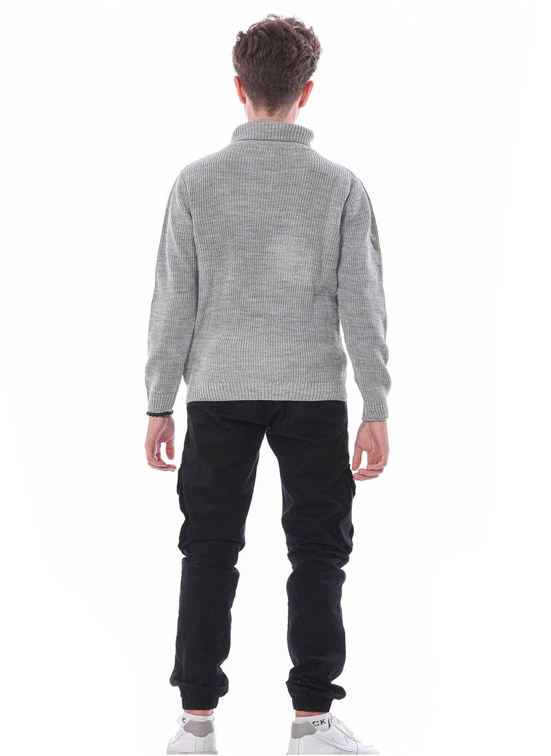 KTK by Katakit - Grey high neck sweatshirt for boys - Image 1