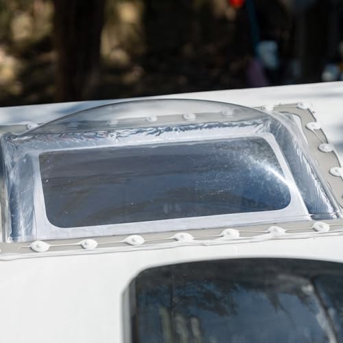 XMK 18" x 26" RV Skylight Replacement Cover for Camper Trailer Motorhome Roof, RV Shower Skylight Cover Outer Dome Fit 14" x 22" Openings, Impact Resistant, Clear - Image 3