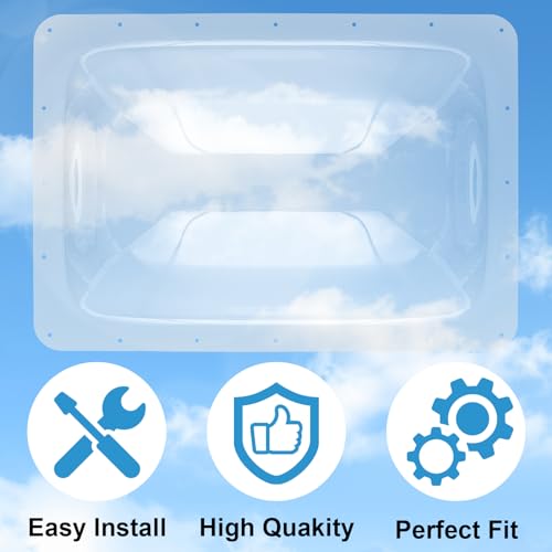 XMK 18" x 26" RV Skylight Replacement Cover for Camper Trailer Motorhome Roof, RV Shower Skylight Cover Outer Dome Fit 14" x 22" Openings, Impact Resistant, Clear - Image 5