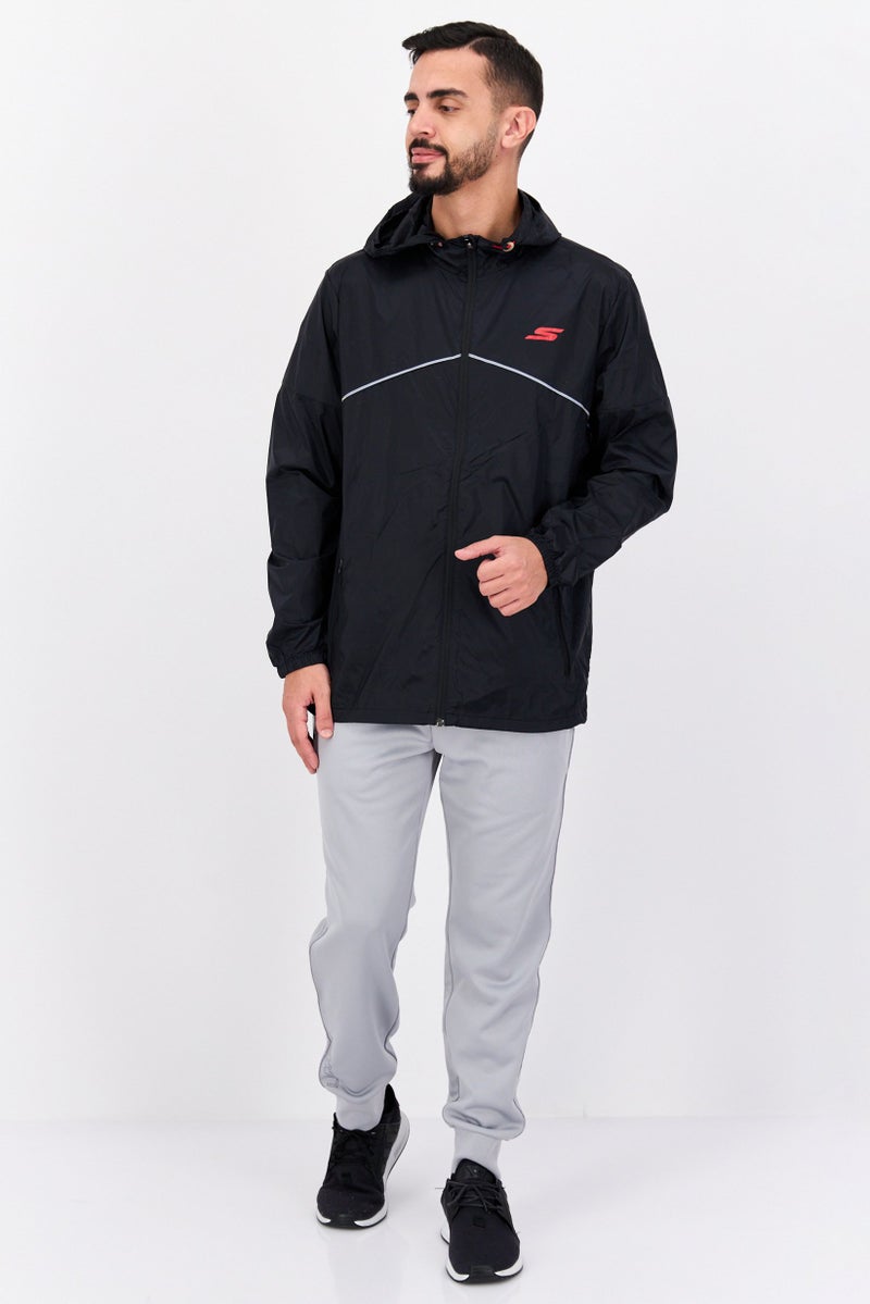 SKECHERS Men Sportswear Fit Hooded Training Jacket, Black - Image 2