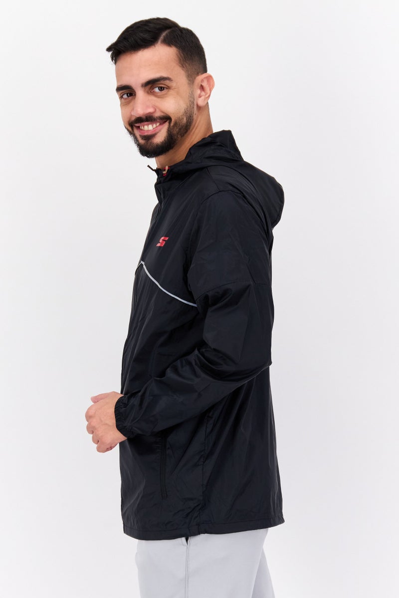 SKECHERS Men Sportswear Fit Hooded Training Jacket, Black - Image 4