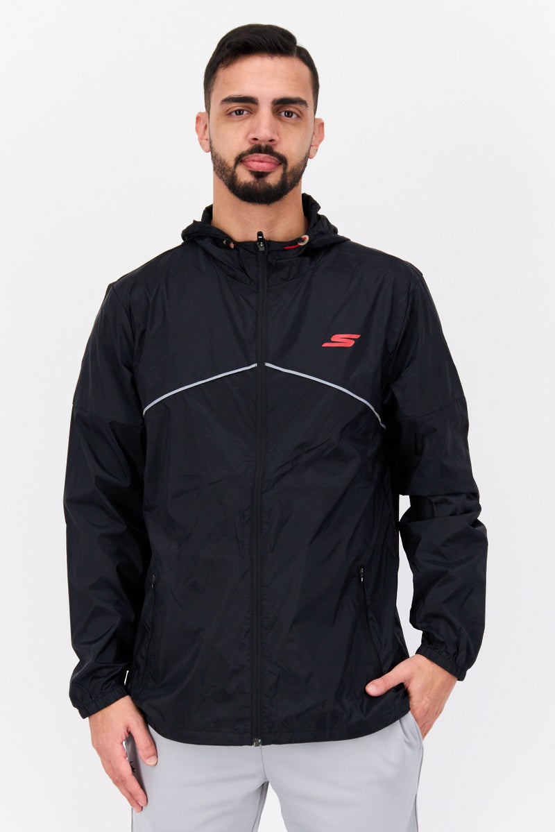 SKECHERS Men Sportswear Fit Hooded Training Jacket, Black - Image 1