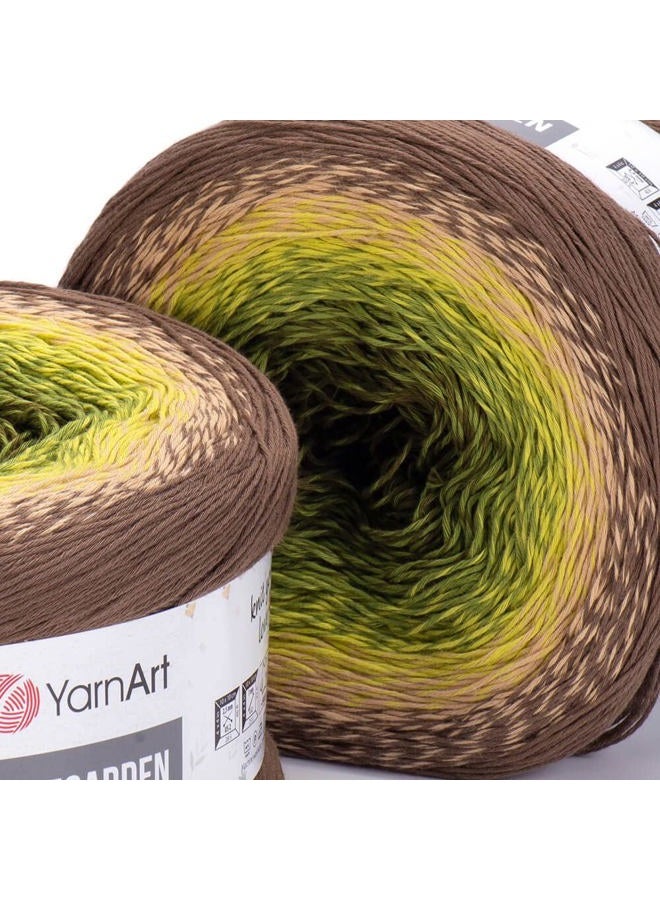 Yarn art Flowers Rosegarden 100% Cotton 250gr 8.80 oz 1094yds Multicolor Cotton Yarn Rainbow Crochet Yarn Spring Summer (322) - Image 2