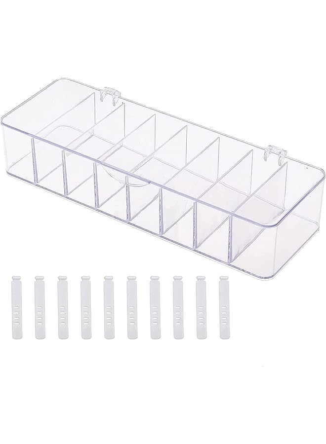 PROMASS Cable Organizer Storage Box With Lid,Electronic Cables Organizer Box With 10 Cable Ties Straps,Clear Charger Cable Organiser Desk Accessories Storage Case Cable Management Tidy - Image 1