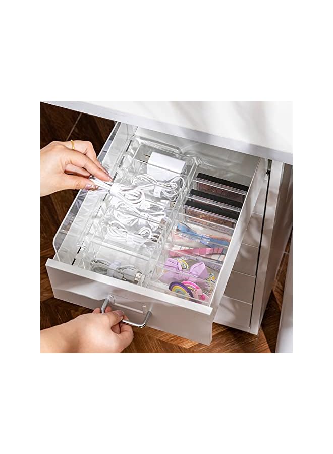 PROMASS Cable Organizer Storage Box With Lid,Electronic Cables Organizer Box With 10 Cable Ties Straps,Clear Charger Cable Organiser Desk Accessories Storage Case Cable Management Tidy - Image 3