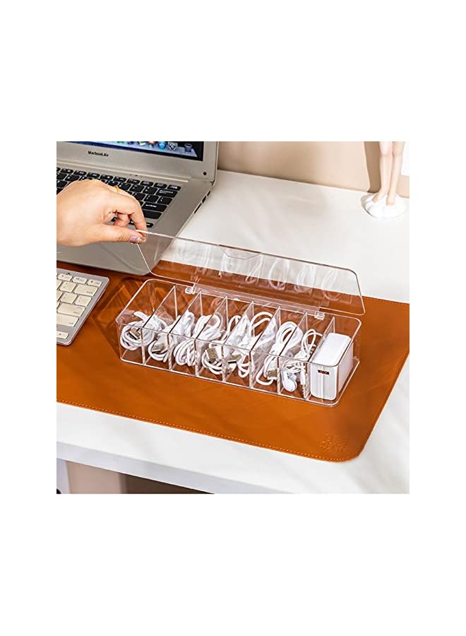 PROMASS Cable Organizer Storage Box With Lid,Electronic Cables Organizer Box With 10 Cable Ties Straps,Clear Charger Cable Organiser Desk Accessories Storage Case Cable Management Tidy - Image 2