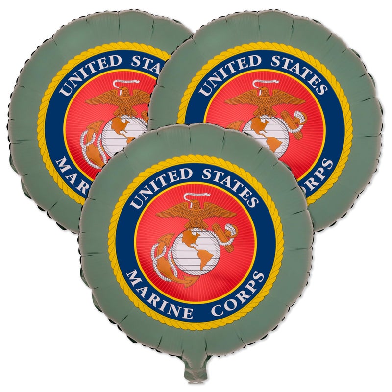 Havercamp US Marines Official Seal Balloons 3 Pcs 3 Mylar Balloons featuring the Marines Emblem Great for your Marines Birthday Homecoming Graduation More by Havercamp - Image 3