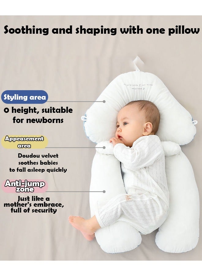 ZCM-HAPPY Newborn Baby Head Shaping Pillow Adjustable Height and Memory Foam Neck Support Ergonomic and Breathable Double Sided Sleep Pillow for Newborns, Washable Baby Soothing Pillow for Flat Head Prevention and Comfort - Image 3