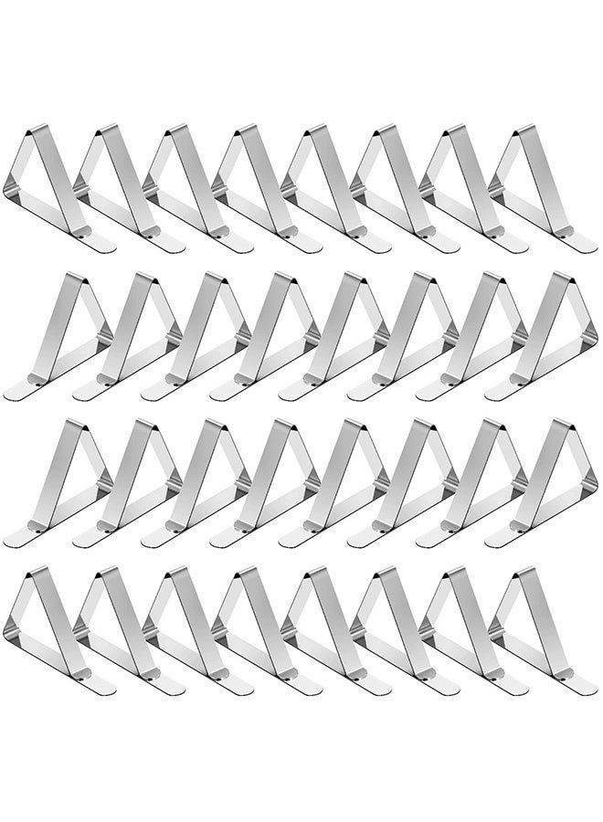 Peachjoy Tablecloth Clips 32 Pack Stainless Steel Table Cover Clamps Skirt Clips for Home Kitchen Restaurant Picnic Tables  - Image 1