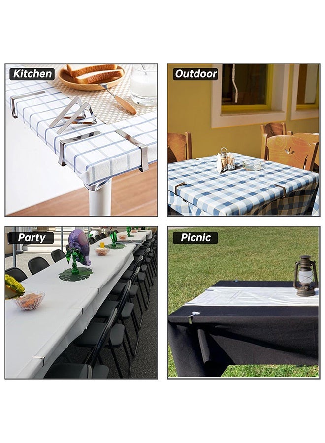 Peachjoy Tablecloth Clips 32 Pack Stainless Steel Table Cover Clamps Skirt Clips for Home Kitchen Restaurant Picnic Tables  - Image 3