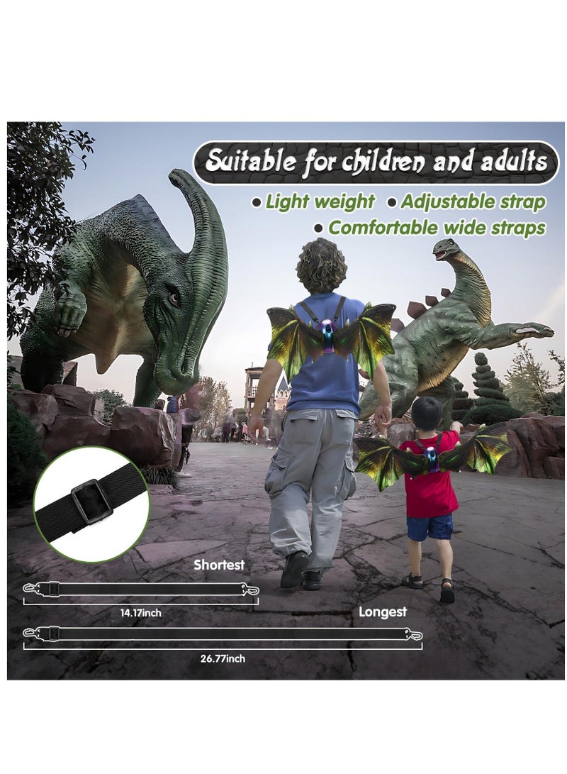 Electric Dragon Wings Costume for Boys, Green Moving Dargon Wings  Cosplay Dinosaur Costume Light Up Fairy Wings with Lights Music, LED Wings Electric Mechanical Evil Wings for Kids Dress Up - Image 5