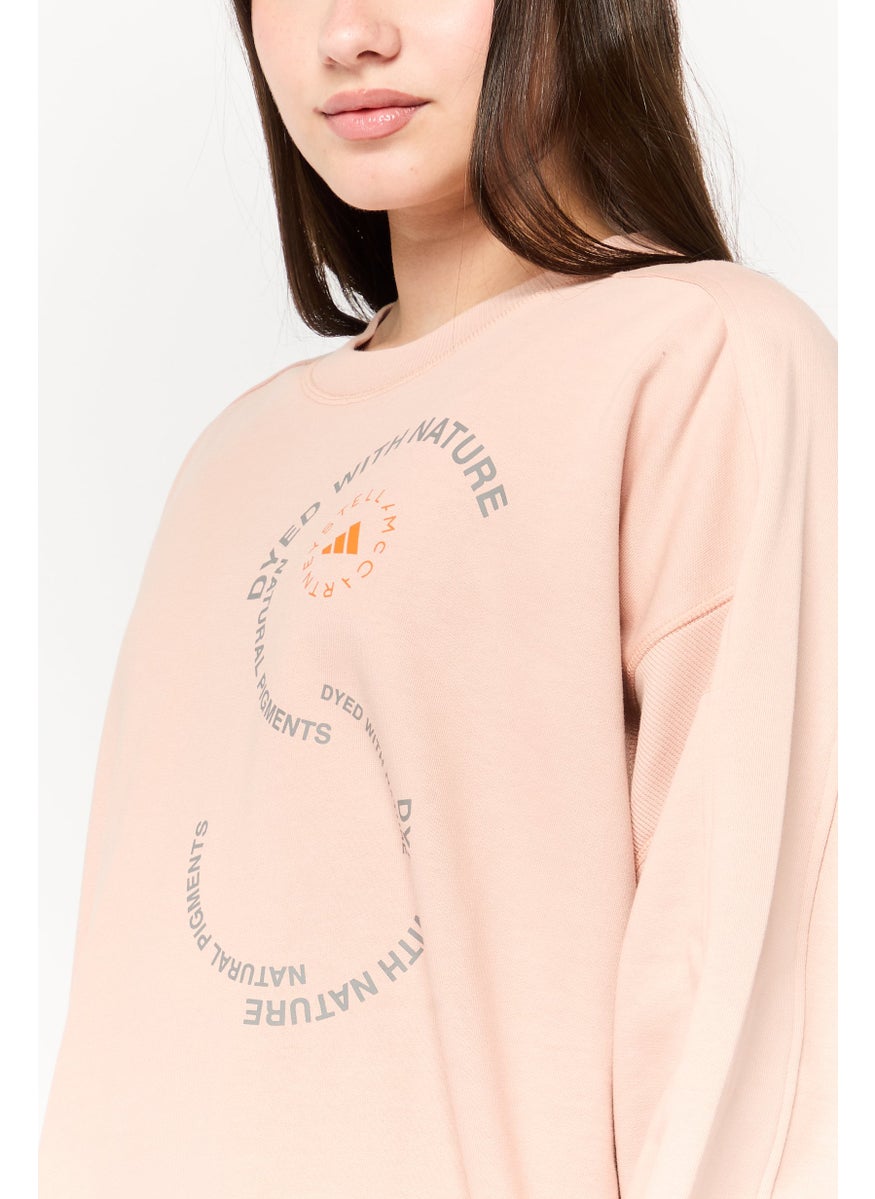 Adidas Adidas x Stella McCartney Women Sportswear Fit Long Sleeve Outdoor Sweatshirt, Peach  - Image 3