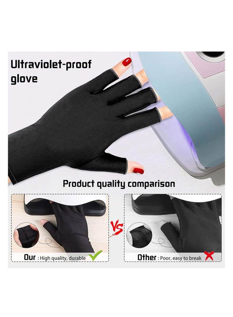 UV Gloves for Gel Manicures UPF50+ Fingerless UV Light Gloves for Gel Nails,UV Nails Gloves Manicure Gloves UV Protection Gloves - Image 3