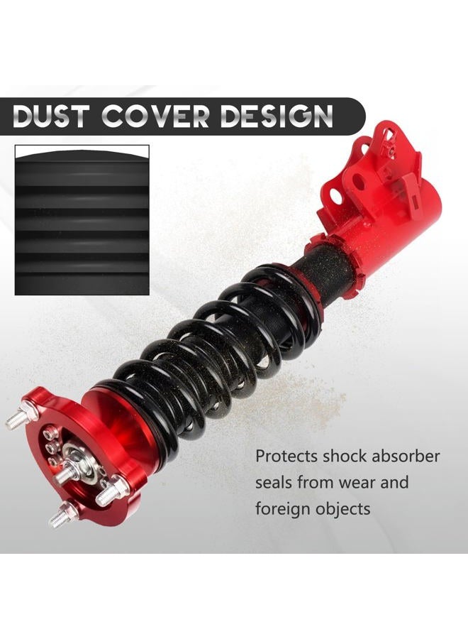 BHB Adjustable Coilovers Compatible with Honda Civic 2006-2011, Acura CSX 2006-2011 Coil Spring Absorber Struts Suspension Lowering Kit Red - Image 5