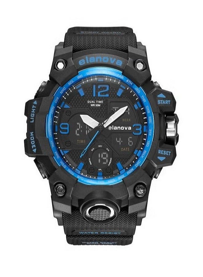 Elanova A wristwatch with hands and a digital display, waterproof, with a durable strap, perfect for daily life Model EL907. - Image 2