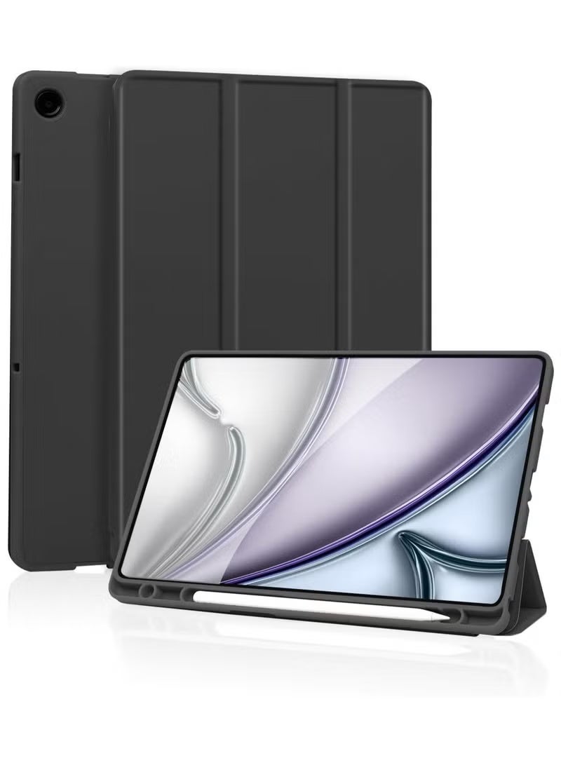 جينيكست جراب واقٍ متوافق مع جهاز Samsung Galaxy Tab A9 Plus / A9+ مقاس 11 بوصة 2023 (طراز SM-X210/X216/X218) - جراب رفيع قابل للطي مع حامل قلم S مدمج - وظيفة السكون/التنشيط التلقائي - جراب خفيف الوزن مقاوم للصدمات لجهاز Samsung Tab A9+ اللوحي باللون الأسود - Image 1