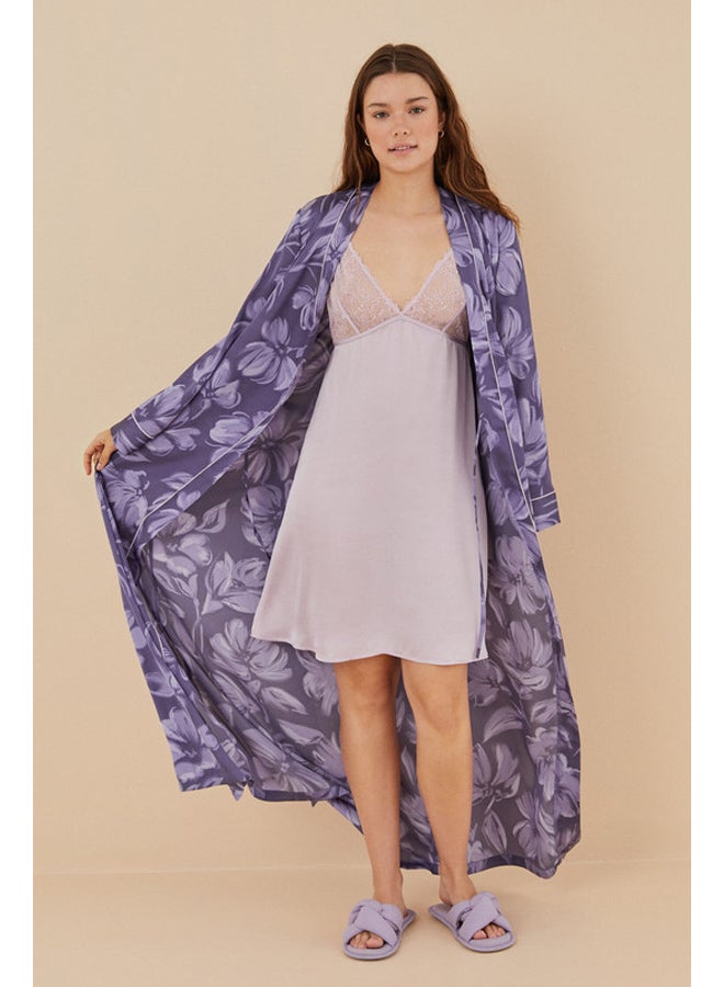 women'secret Long satin flower robe - Image 2
