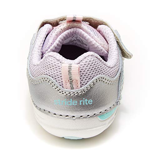 Stride Rite baby girls Soft Motion Kylo Sneaker, Silver/Multi, 5.5 Toddler US - Image 3
