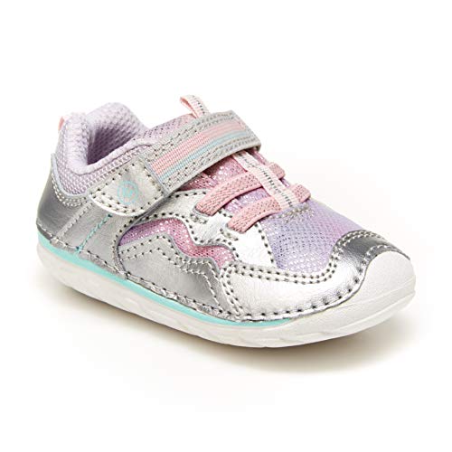 Stride Rite baby girls Soft Motion Kylo Sneaker, Silver/Multi, 5.5 Toddler US - Image 1