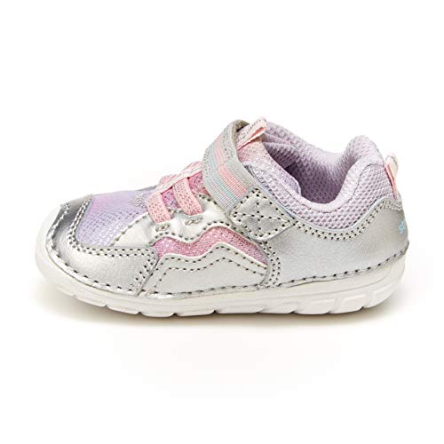 Stride Rite baby girls Soft Motion Kylo Sneaker, Silver/Multi, 5.5 Toddler US - Image 4