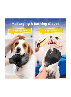 Cool Baby COOLBABY Pet Grooming Glove - Gentle Deshedding Brush Glove -1 Pair  - Image 5