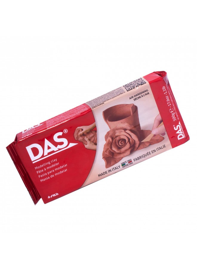 DAS Air-Hardening Modeling Clay - Terra Cotta Clay 1.1lb Block - Pliable Air Clay for Sculpting and Coating - Easy to Use Air Dry Modeling Clay - Molding Clay for Sculpting and More - Image 1