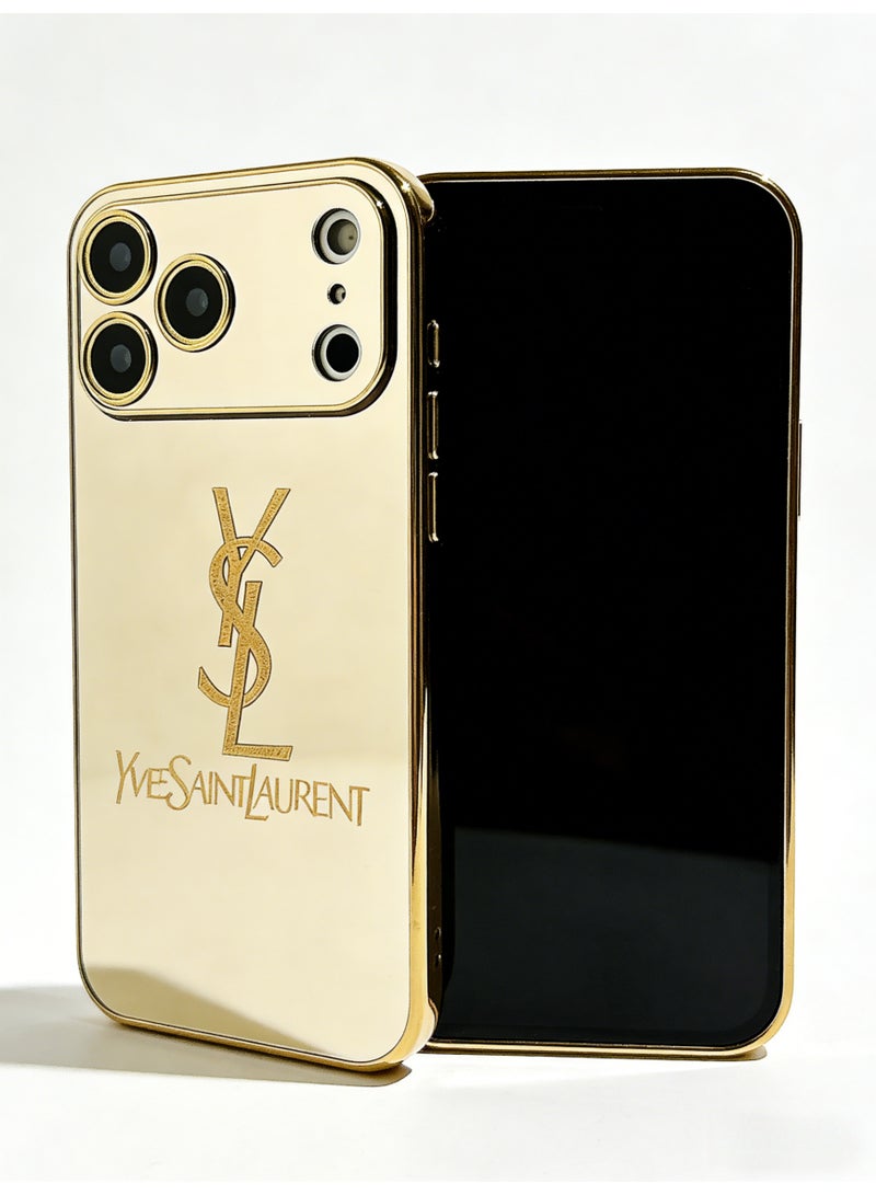 سانت لوران Yves Saint Laurent Metallic Gold Mirror Finish iPhone Case - Image 5