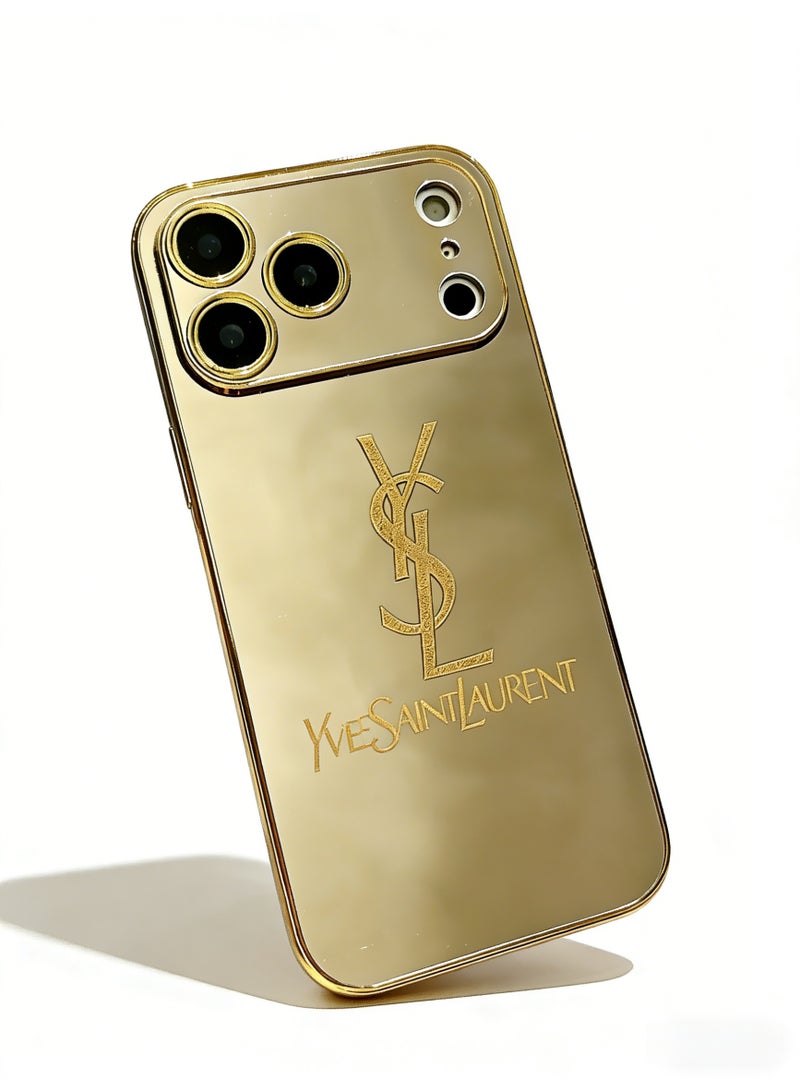 سانت لوران Yves Saint Laurent Metallic Gold Mirror Finish iPhone Case - Image 2