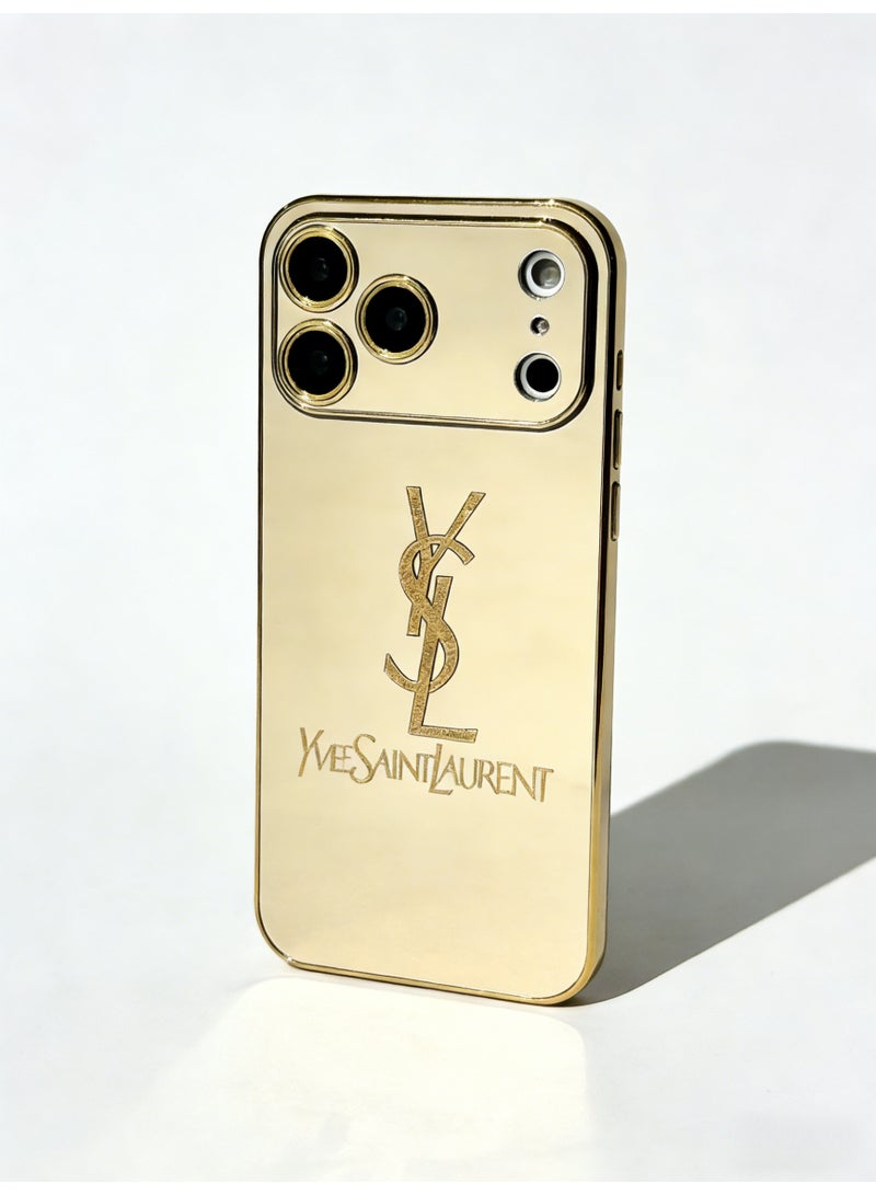سانت لوران Yves Saint Laurent Metallic Gold Mirror Finish iPhone Case - Image 4