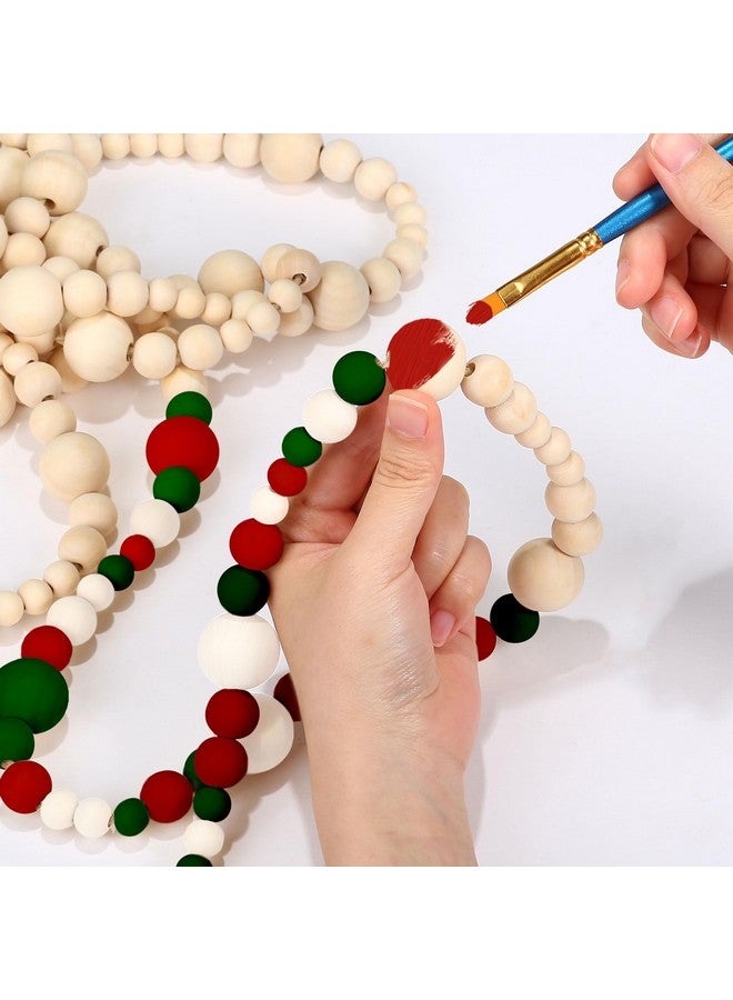 GWHOLE Christmas Wooden Beads Garland Xmas Tree Decor Boho Christmas Ornament for Holiday Party Farmhouse Mantle Wall Hanging Decoration (11.8 ft) - Image 5