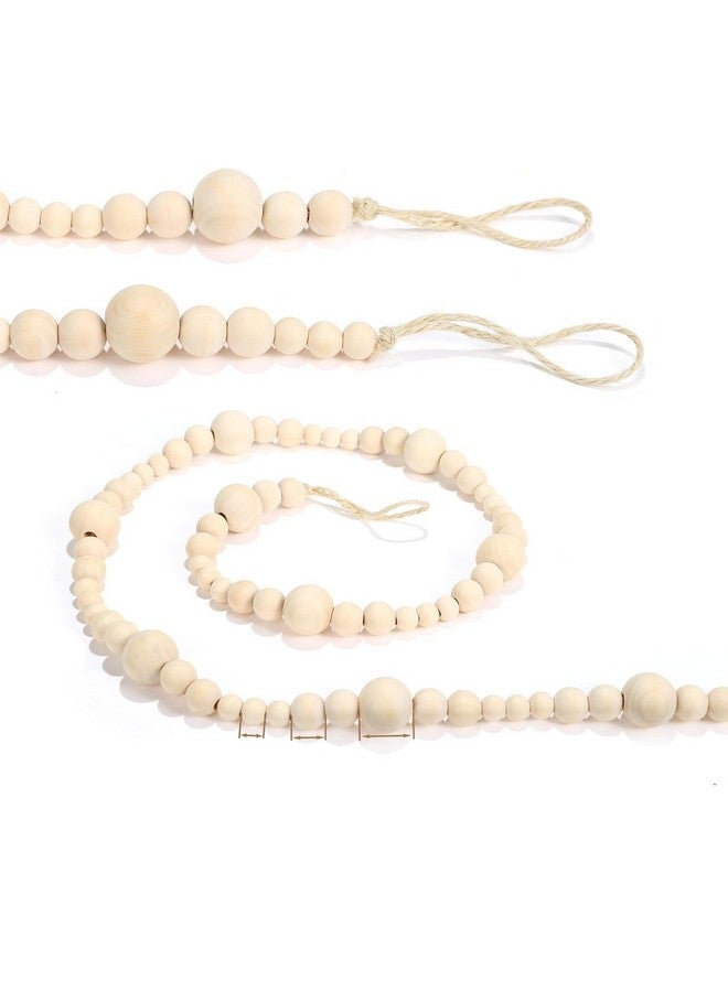 GWHOLE Christmas Wooden Beads Garland Xmas Tree Decor Boho Christmas Ornament for Holiday Party Farmhouse Mantle Wall Hanging Decoration (11.8 ft) - Image 1