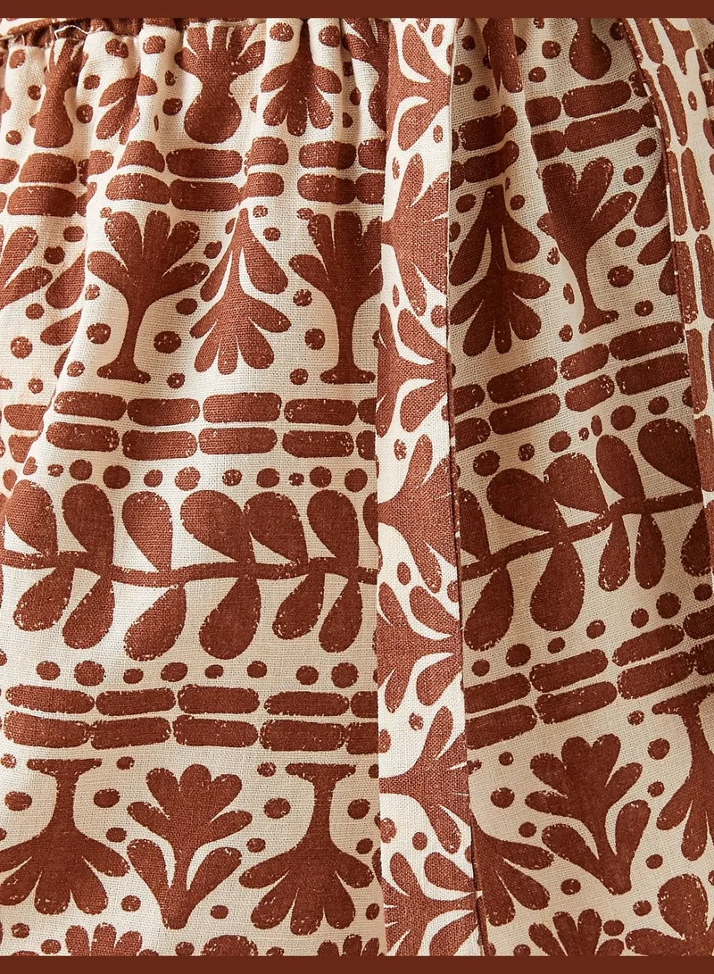 KOTON Elastic Waist Belt Detail Shorts