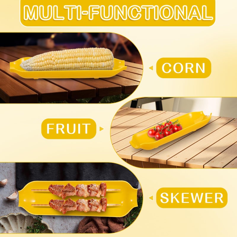 4 Piece Plastic Corn On The Cob Serving Trays For Bbq Party Snacks And Outdoor Grilling - Image 4