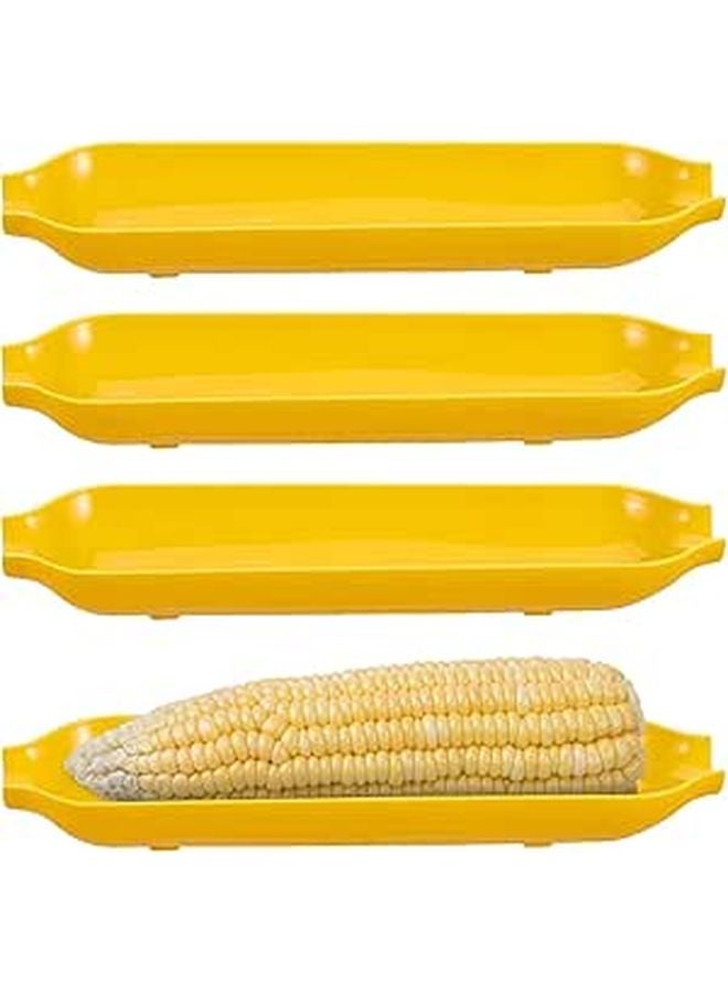 4 Piece Plastic Corn On The Cob Serving Trays For Bbq Party Snacks And Outdoor Grilling - Image 1